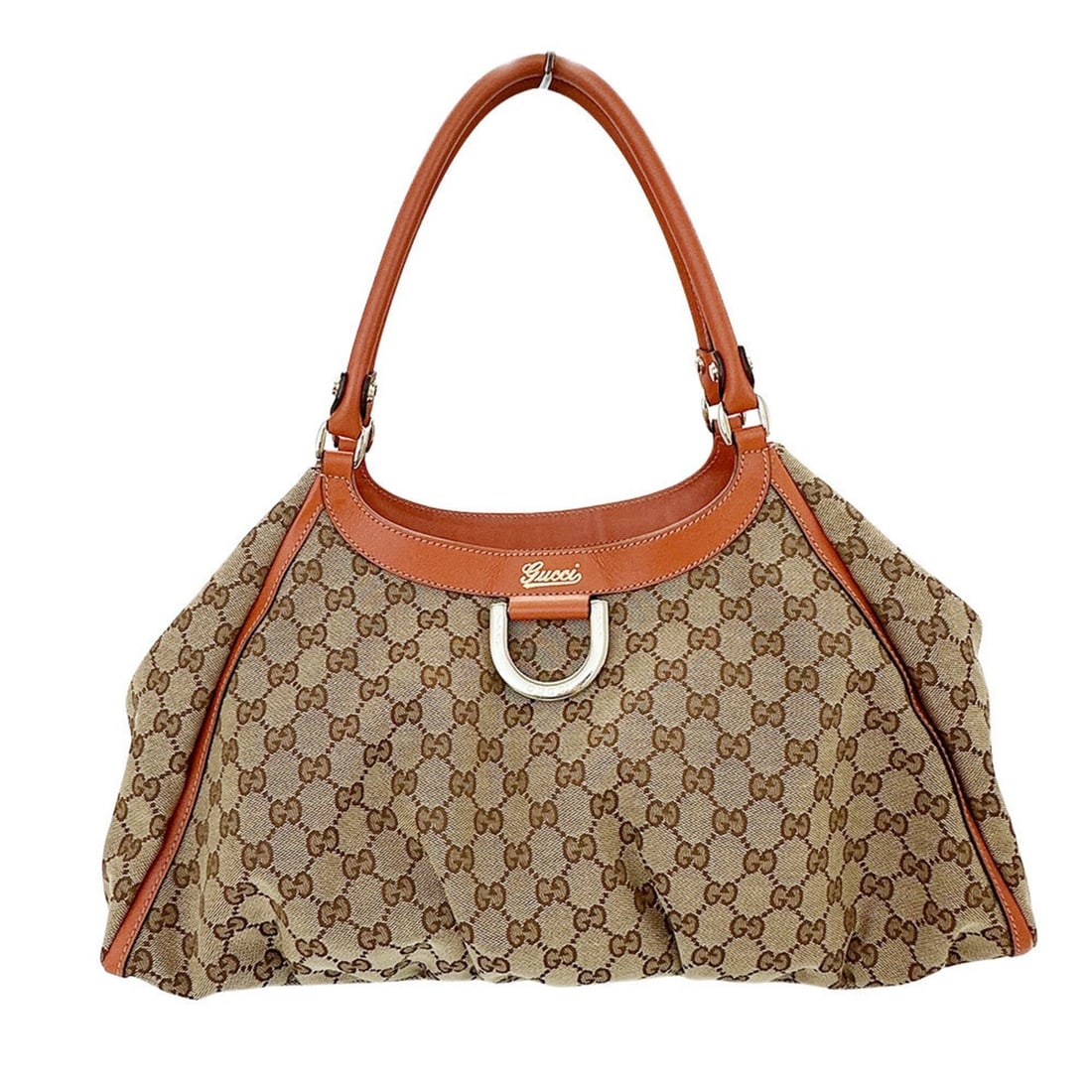 Gucci handbag for women, brand name, Abbey shoulder bag, GG canvas, beige and orange, 189835,: --- Catalog ---Category: SizeSize (HxWxD): 26cm x 42cm x 17cm / 10.23'' x 16.53'' x 6.69''Category: DesignType: Handbag, Shoulder bagColor: Beige, OrangeGender: WomenMaterial: GG canvas Category: Gene
