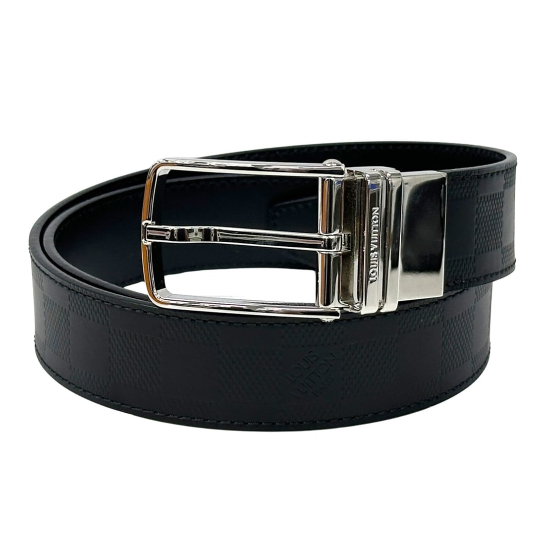 Louis Vuitton Damier Infini Men's Belt, Brand Name, Ceinture Boston, Noir Black, M9674 90 36: --- Catalog ---Category: SizeWidth: 3.5cm / 1.37''Length: 95cm / 37.4''Category: DesignType: Standard beltColor: Black, NoirGender: MenMaterial (Strap): Damier Infini Category: GeneralLine: Damier Inf