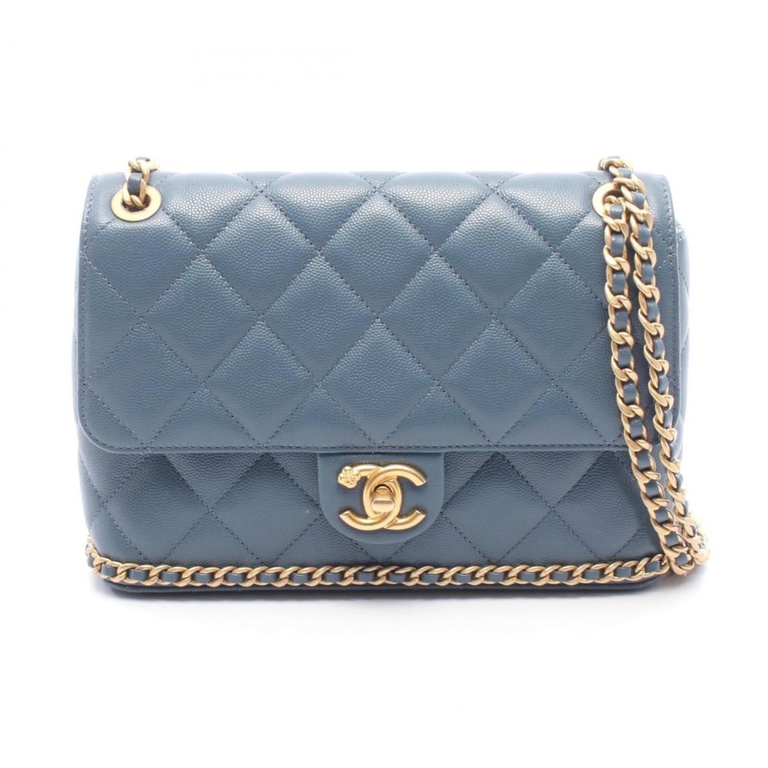 Chanel Matelassé Shoulder Bag/Handbag, Caviar Leather (Grained Calfskin), Women's, Blue, AS4431 (1 of 10)