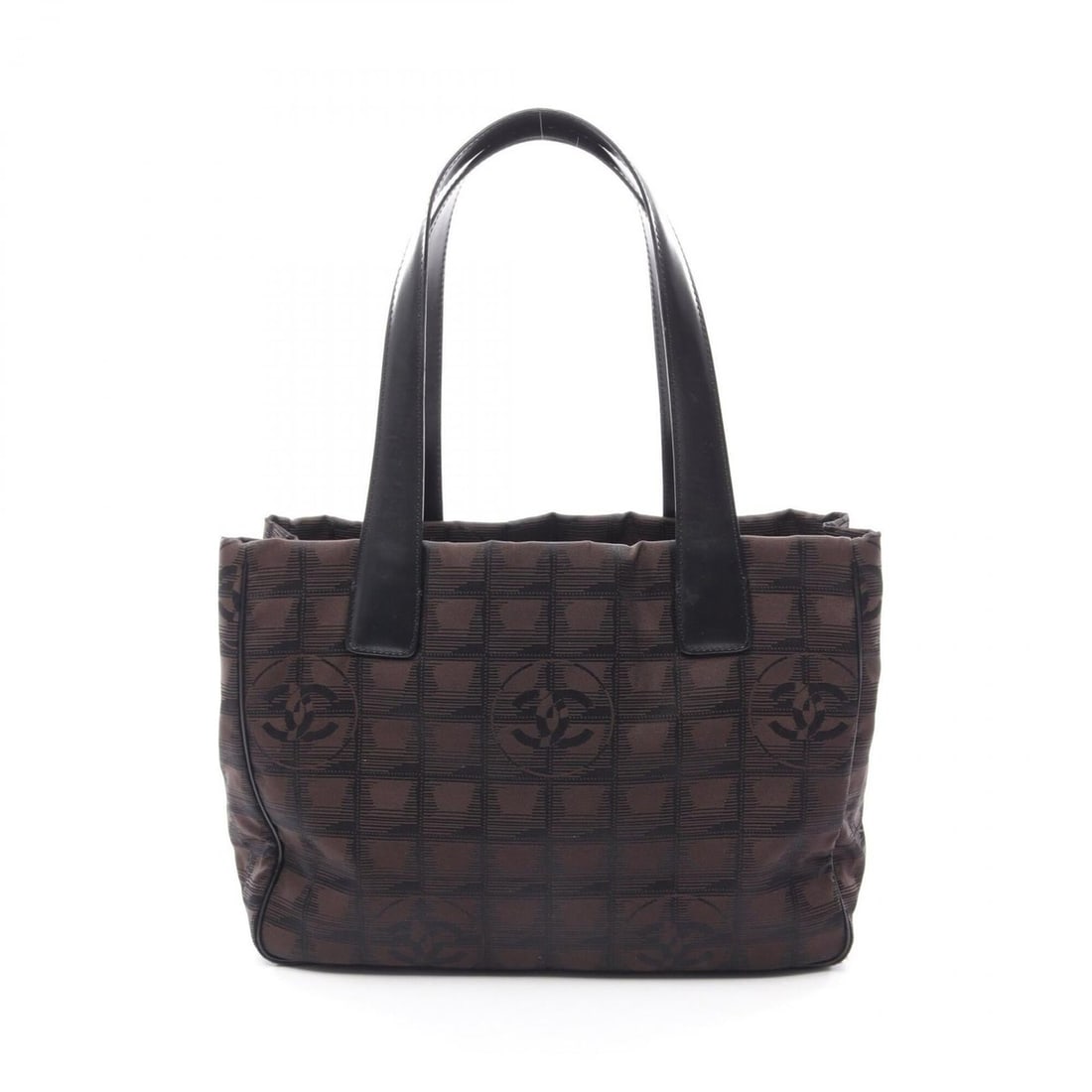 Chanel New Travel Line PM Tote Bag Handbag Leather Nylon Canvas Women's Brown/Black A20457 (1 of 11)