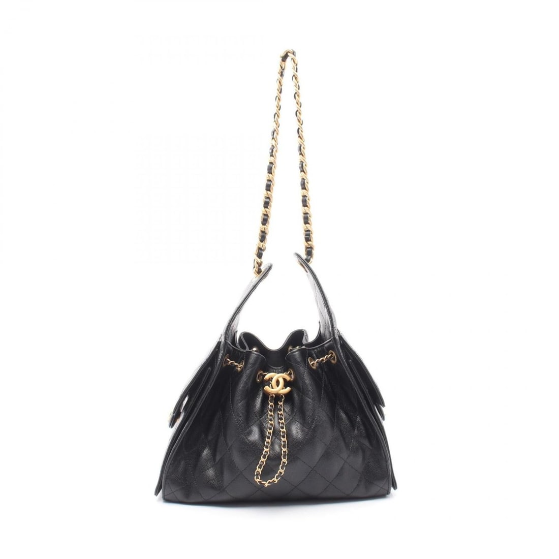 Chanel 25 Small Shoulder Bag/Handbag, Caviar Leather (Grained Calfskin), Women's, Black, AS5293 (1 of 9)