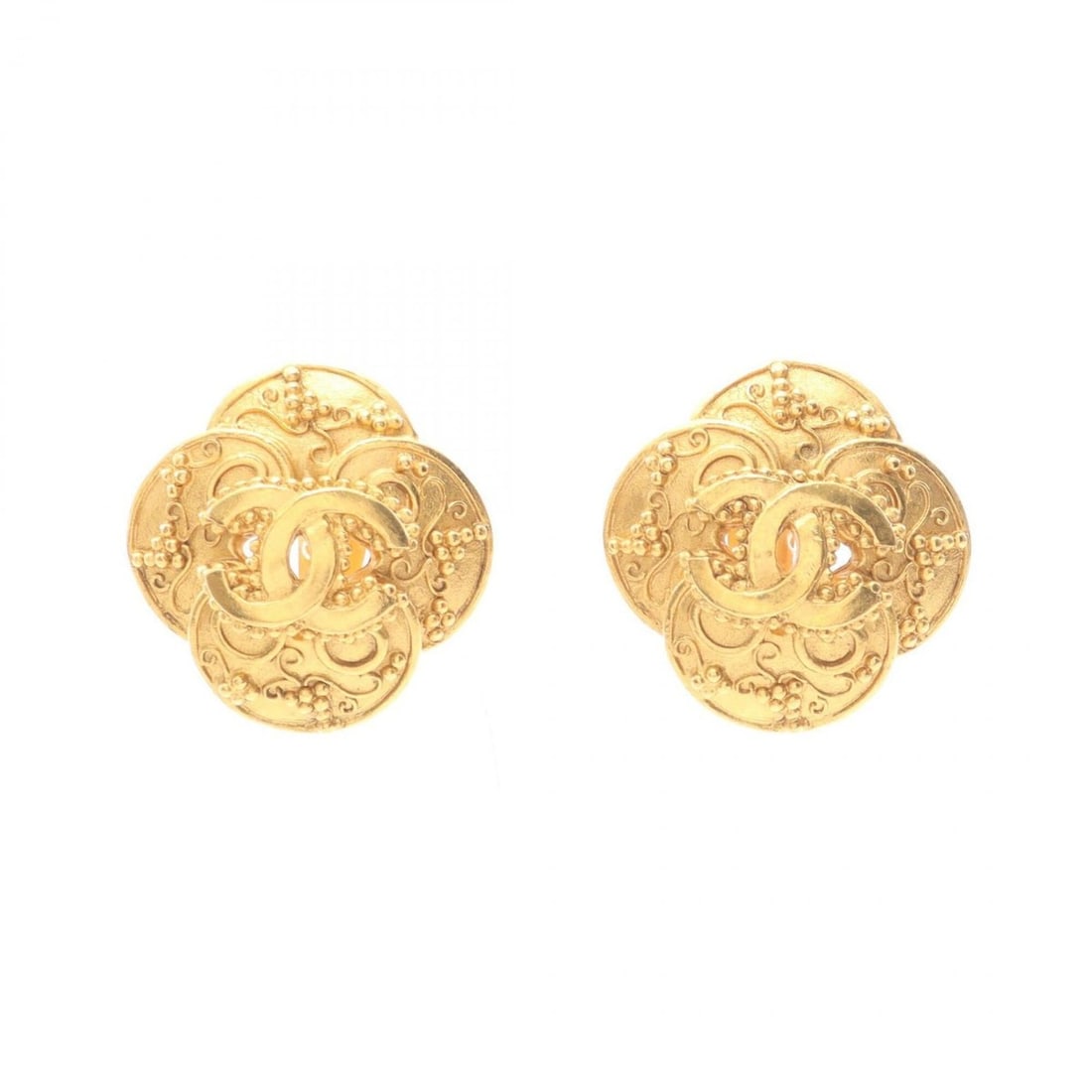 Chanel Coco Mark Flower Earrings, Gold Plated (GP), Women's, Tone: --- Catalog ---Category: SizeSize (HxWxD): 32.00mm x 32.00mm / 1.26'' x 1.26''Category: DesignType: Clip earringsColor: GoldGender: WomenMaterial: Gold platingCategory: GeneralBrand: Chanel--- Item Li