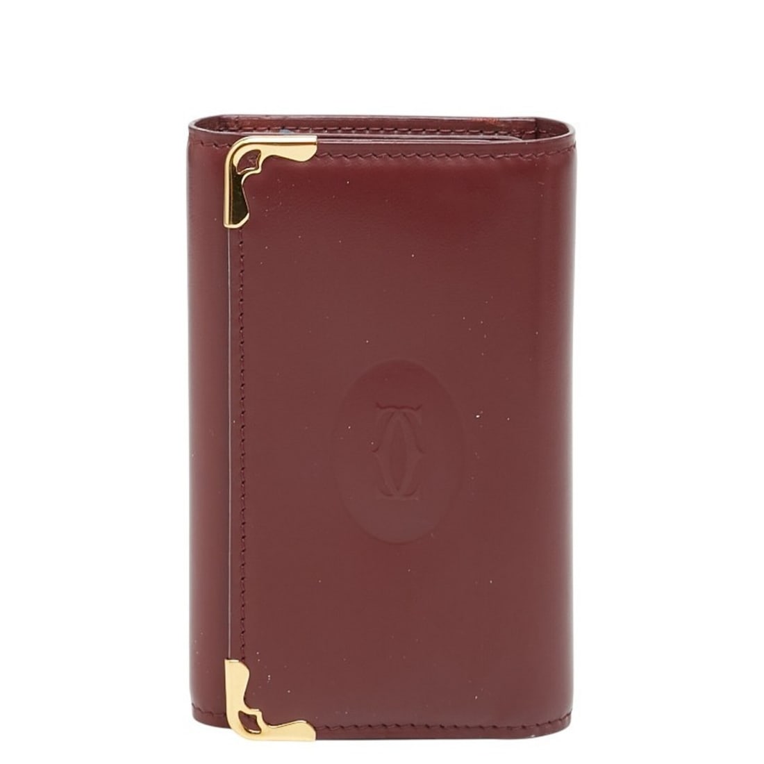 Cartier Must Line Key Case, 6-ring, Wine Red/Bordeaux Leather, Women's.: --- Catalog ---Category: DesignType: KeycaseColor: Bordeaux, Wine redGender: WomenMaterial: Leather Category: GeneralBrand: CartierCategory: Physical PropertiesSize (HxWxD): 10.5cm x 6.5cm x 1.5cm / 4