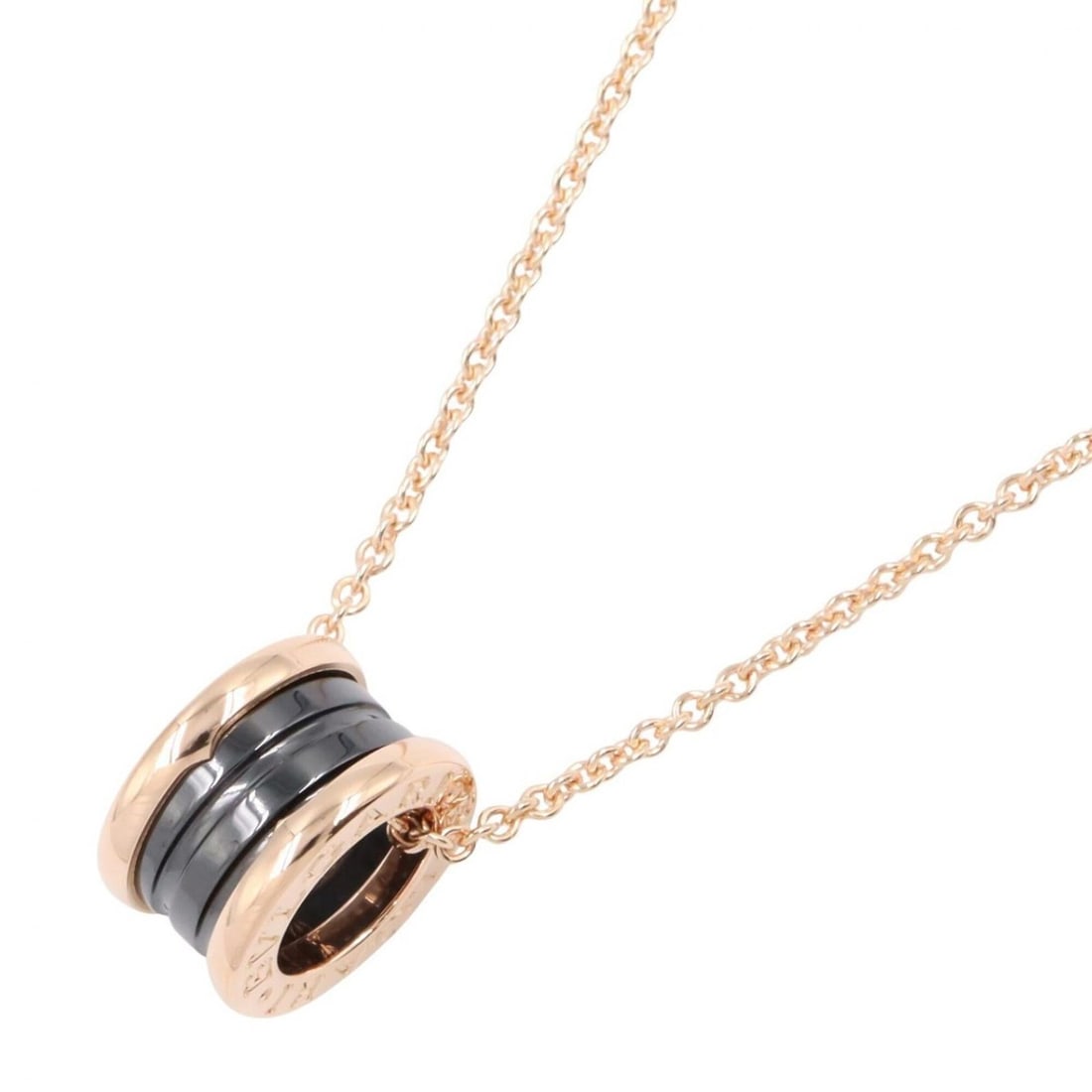 BVLGARI B-zero1 Necklace, Ceramic Jewelry, 18KPG (Pink Gold), Ceramic, Women's, Gold/Black, 346083: --- Catalog ---Category: SizePendant Size: 15mm x 9mm / 0.59'' x 0.35''Neck Circumference: 38 cm - 45 cm / 14.96'' - 17.71''Category: DesignColor: Black, GoldGender: WomenMaterial: Ceramic, Pink gold
