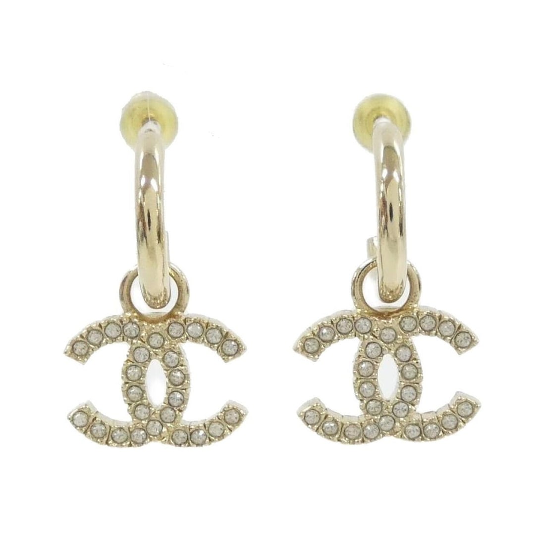 Chanel ABD933 Earrings: --- Catalog ---Category: SizeSize (HxWxD): 26.00mm x 15.00mm / 1.02'' x 0.59''Category: DesignType: Stud earringsColor: Clear, GoldGender: WomenCategory: GeneralMPN: ABD933Brand: Chanel--- Item List -