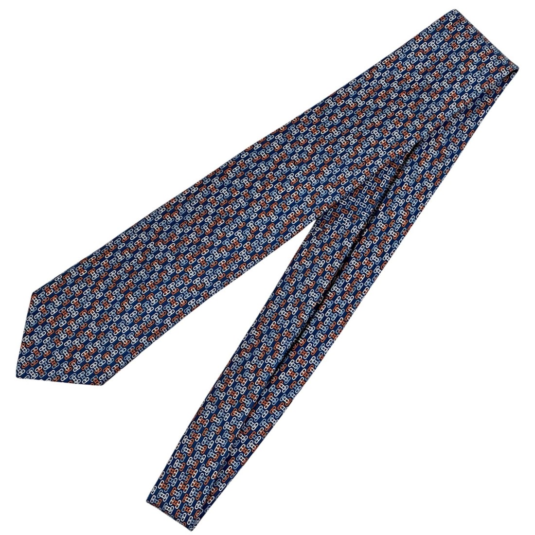 Hermes HERMES Men's Tie, Brand Chaine d'Ancre Silk, Blue Multicolor (1 of 12)