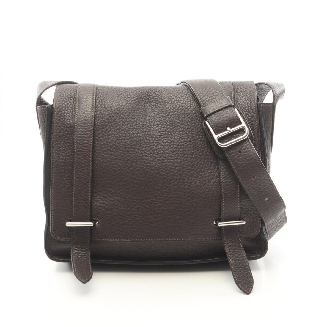 Hermes Steve Caporal 27 Shoulder Bag/Handbag, Taurillon Clemence Leather, Men's, Brown/Blue Tones: --- Catalog ---Category: SizeSize (HxWxD): 22.5cm x 27cm x 7.5cm / 8.85'' x 10.62'' x 2.95''Category: DesignType: Handbag, Shoulder bagColor: Blue, BrownGender: MenMaterial: Taurillon clemence leather
