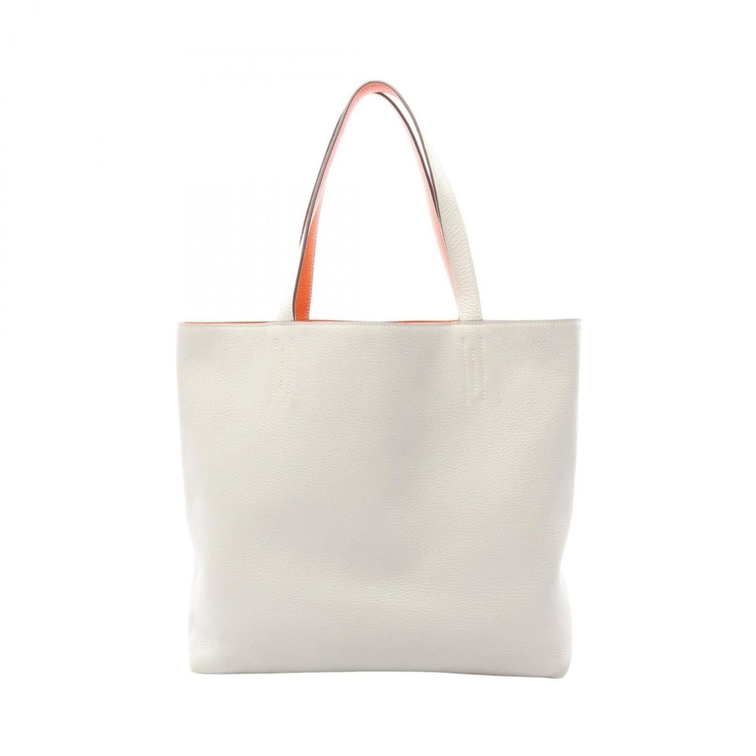 Hermes Double Sens 45 Pearl Grey Tote Bag Handbag Taurillon Clemence Leather Women's Orange (1 of 14)