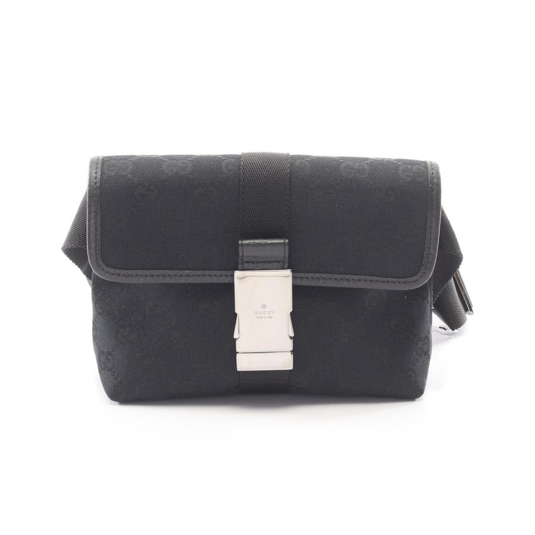 Gucci GG Canvas Waist Bag, Body Handbag, Leather, Women's, Black, 131236 (1 of 18)