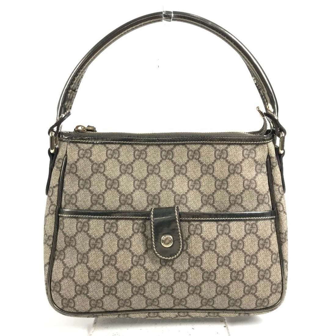 GUCCI 190258 GG Logo Shoulder Bag, Handbag, Supreme Canvas Leather, Men's & Women's, Beige: --- Catalog ---Category: SizeSize (HxWxD): 19cm x 21cm x 7.5cm / 7.48'' x 8.26'' x 2.95''Category: DesignType: Handbag, Shoulder bagColor: Beige, MetallicGender: Men,WomenMaterial: GG Supreme , Leathe