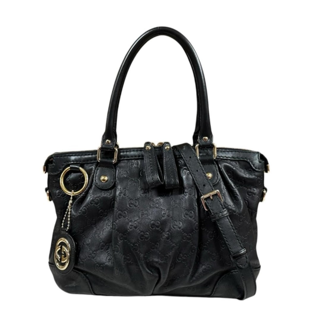 Gucci Sukey Guccissima Shoulder Bag, Leather 247902, Black, Women's, GUCCI 2-way (1 of 17)