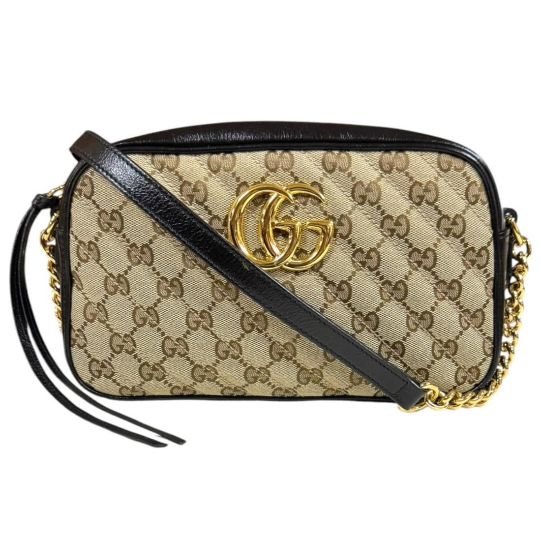 Gucci GG Marmont Shoulder Bag, Canvas 735357, Beige, Women's, GUCCI Chain (1 of 18)