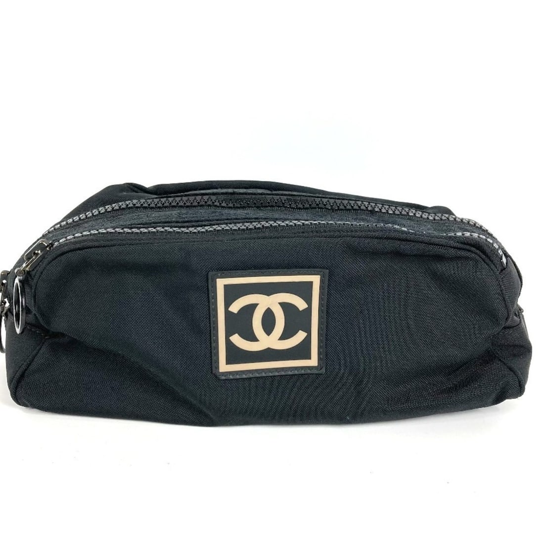 CHANEL Sport CC Coco Mark Handbag Pouch Clutch Bag Second Nylon Canvas Men's Women's Black (1 of 14)
