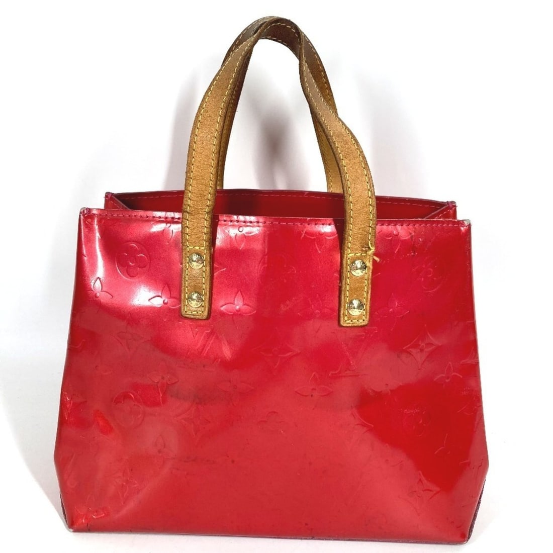 LOUIS VUITTON M91221 Monogram Vernis Lead PM Tote Bag Handbag Canvas Men's Women's Fuchsia Pink (1 of 16)