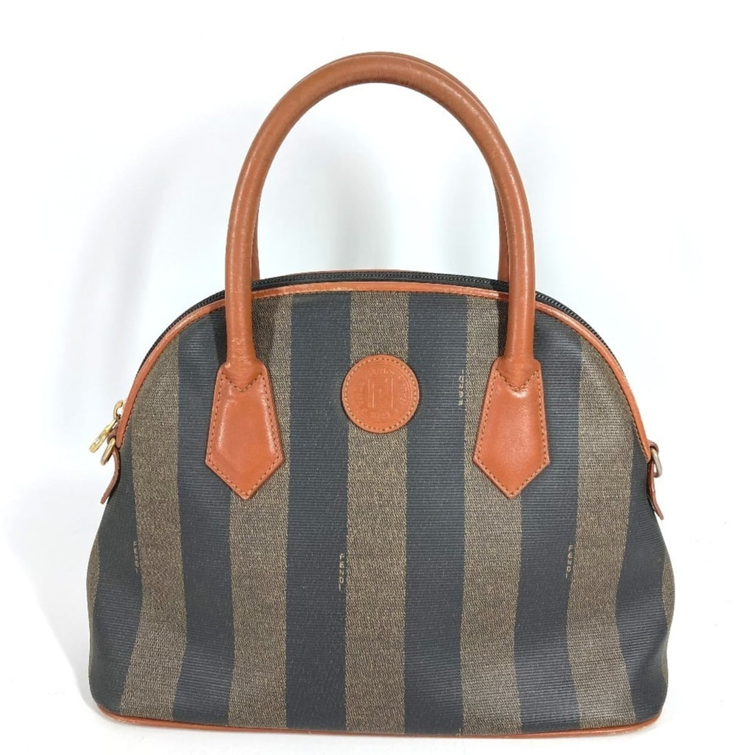 FENDI Vintage Pecan Tote Bag Handbag Leather Women's Khaki (1 of 16)