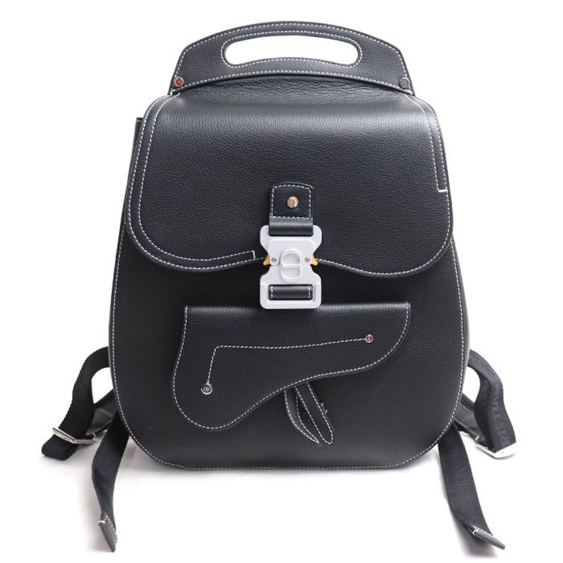 Dior Gallop Saddle Backpack/Daypack, Black, 1ADBA011YKK.H00N, Men's: --- Catalog ---Category: SizeSize (HxWxD): 40cm x 30cm x 12cm / 15.74'' x 11.81'' x 4.72''Category: DesignType: BackpackColor: BlackGender: MenMaterial: Leather Hardware Color: SilverLeather/Fur Type: