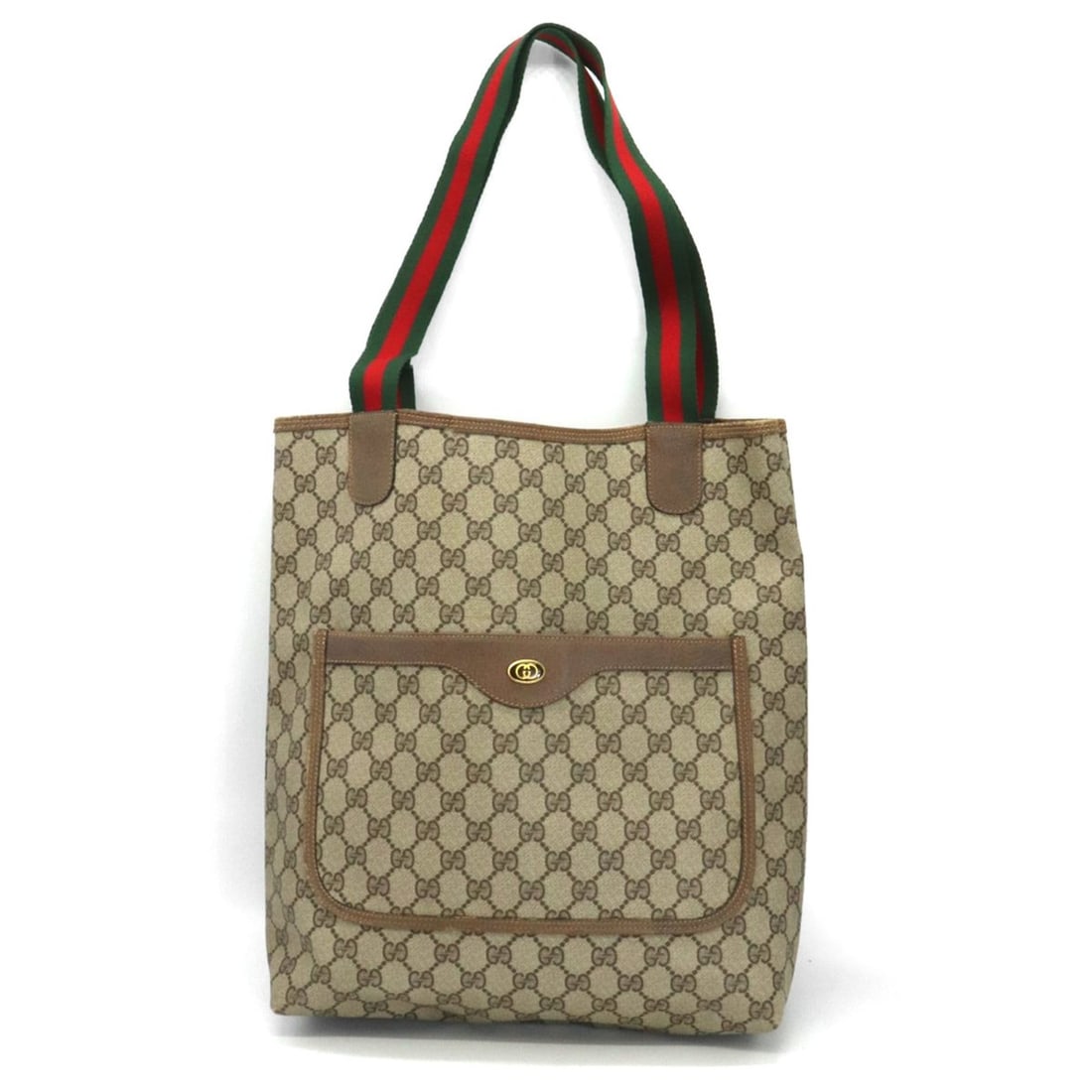 GUCCI Gucci Tote Bag Shoulder GG Supreme Sherry Leather Old Women's: --- Catalog ---Category: SizeSize (HxWxD): 33cm x 34cm x 10cm / 12.99'' x 13.38'' x 3.93''Category: DesignType: Shoulder bag, Tote bagColor: BeigeGender: WomenMaterial: GG Supreme , Canvas Category: