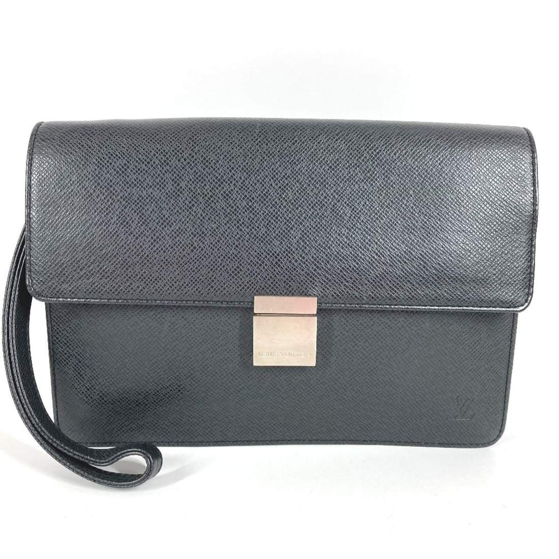 LOUIS VUITTON M30782 Taiga Selenga Bag Strap Flap Handbag Pouch Clutch Second Leather Men's Ardoise (1 of 13)