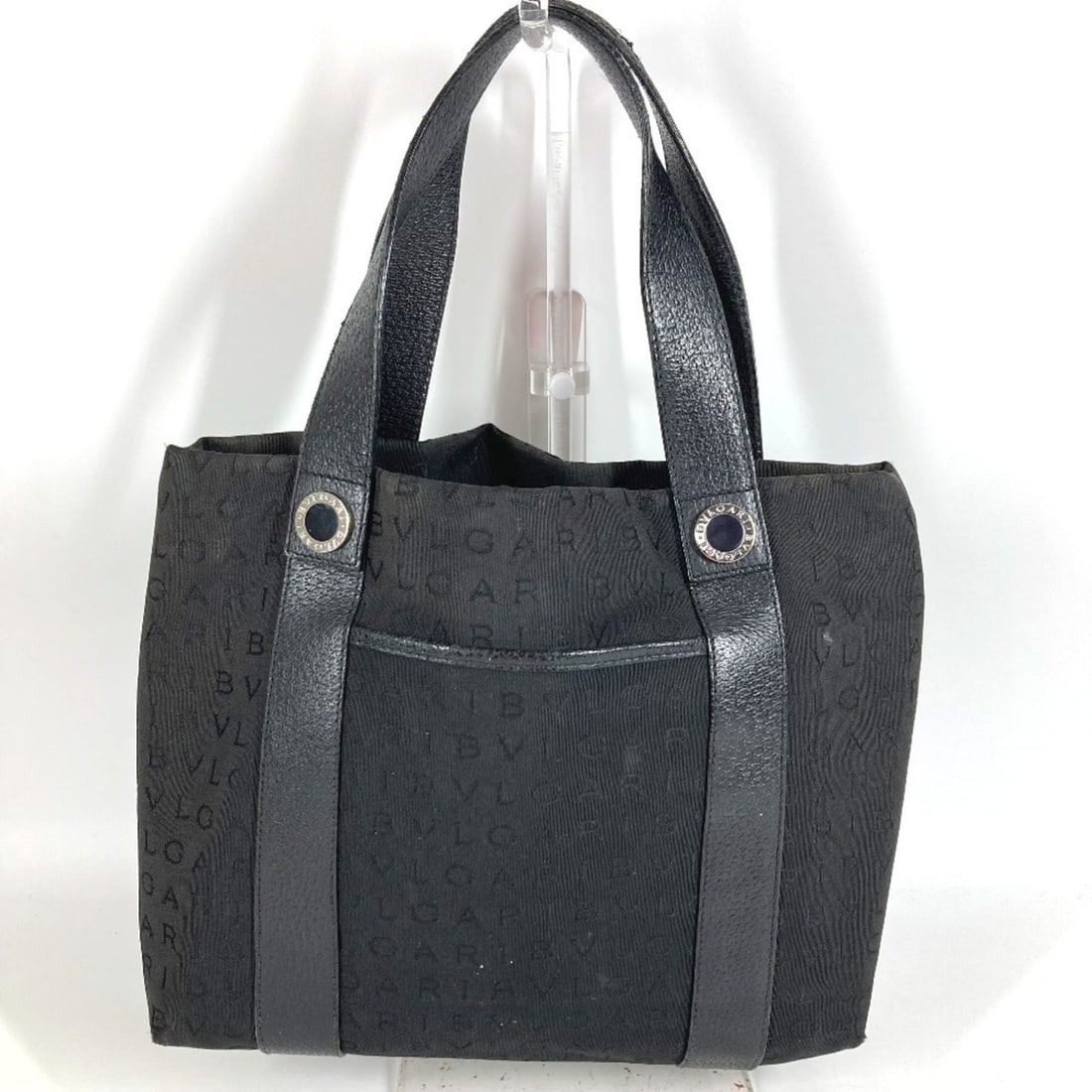 BVLGARI Bulgari Handbag with Pouch, Logo, Bag, Handbag, Tote Shoulder Leather, Canvas, Men's,: --- Catalog ---Category: SizeSize (HxWxD): 21.5cm x 29cm x 11cm / 8.46'' x 11.41'' x 4.33''Category: DesignType: Handbag, Pouch, Shoulder bag, Tote bagColor: BlackGender: Men,WomenMaterial: Leather , 