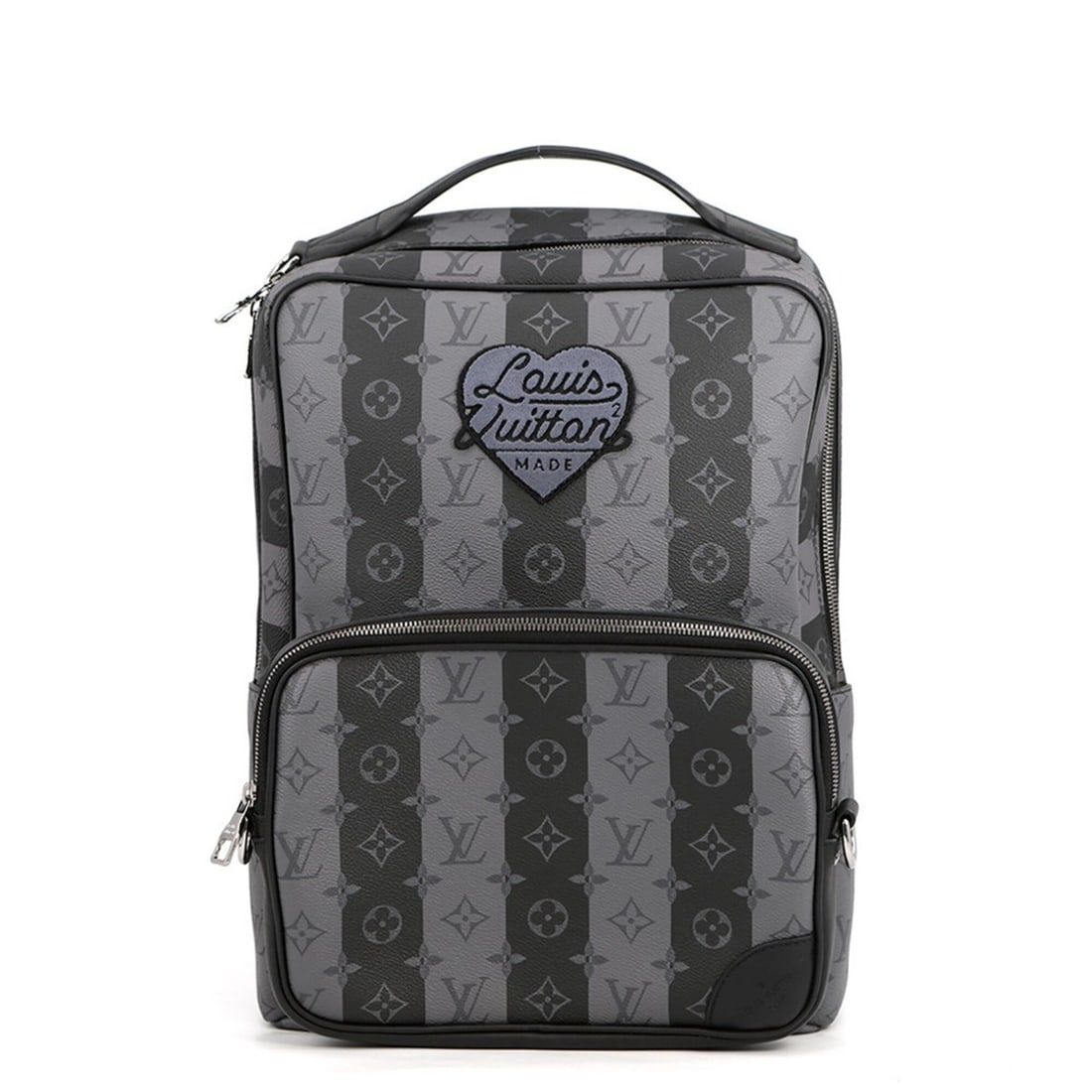 Louis Vuitton Monogram Stripe Eclipse Modular Backpack M45962 Men's NIGO Collaboration Black Handbag (1 of 14)