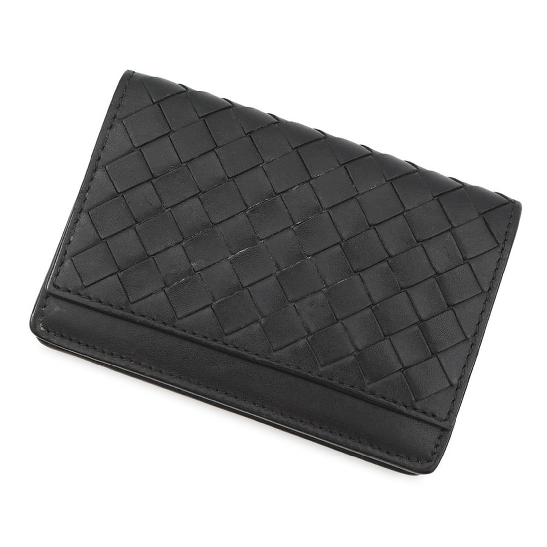 Bottega Veneta business card holder/card case, Intrecciato leather, BOTTEGA VENETA holder, black,: --- Catalog ---Category: DesignType: Business card caseColor: BlackGender: WomenMaterial: Leather Category: GeneralBrand: Bottega VenetaCountry of Origin: ItalyCategory: Physical PropertiesSize (HxWxD