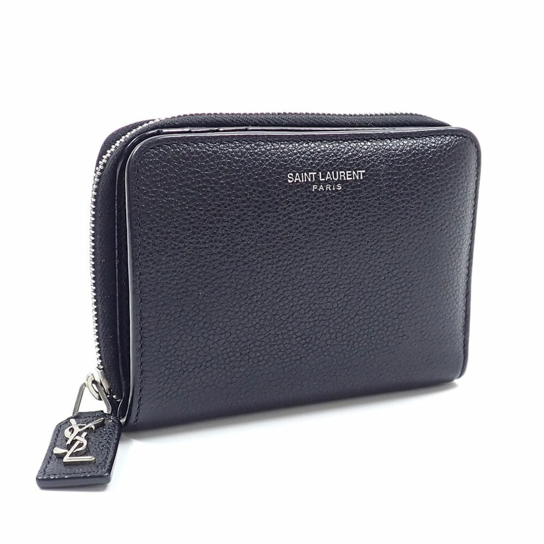 Saint Laurent Paris Bi-fold Wallet for Women, Black Leather, GUE414661, Compact Wallet, Round (1 of 10)