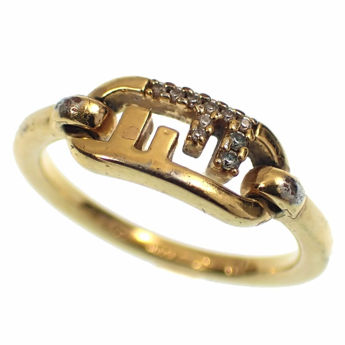 Fendi ring for women, GP, size 13 (medium), gold color. (1 of 8)