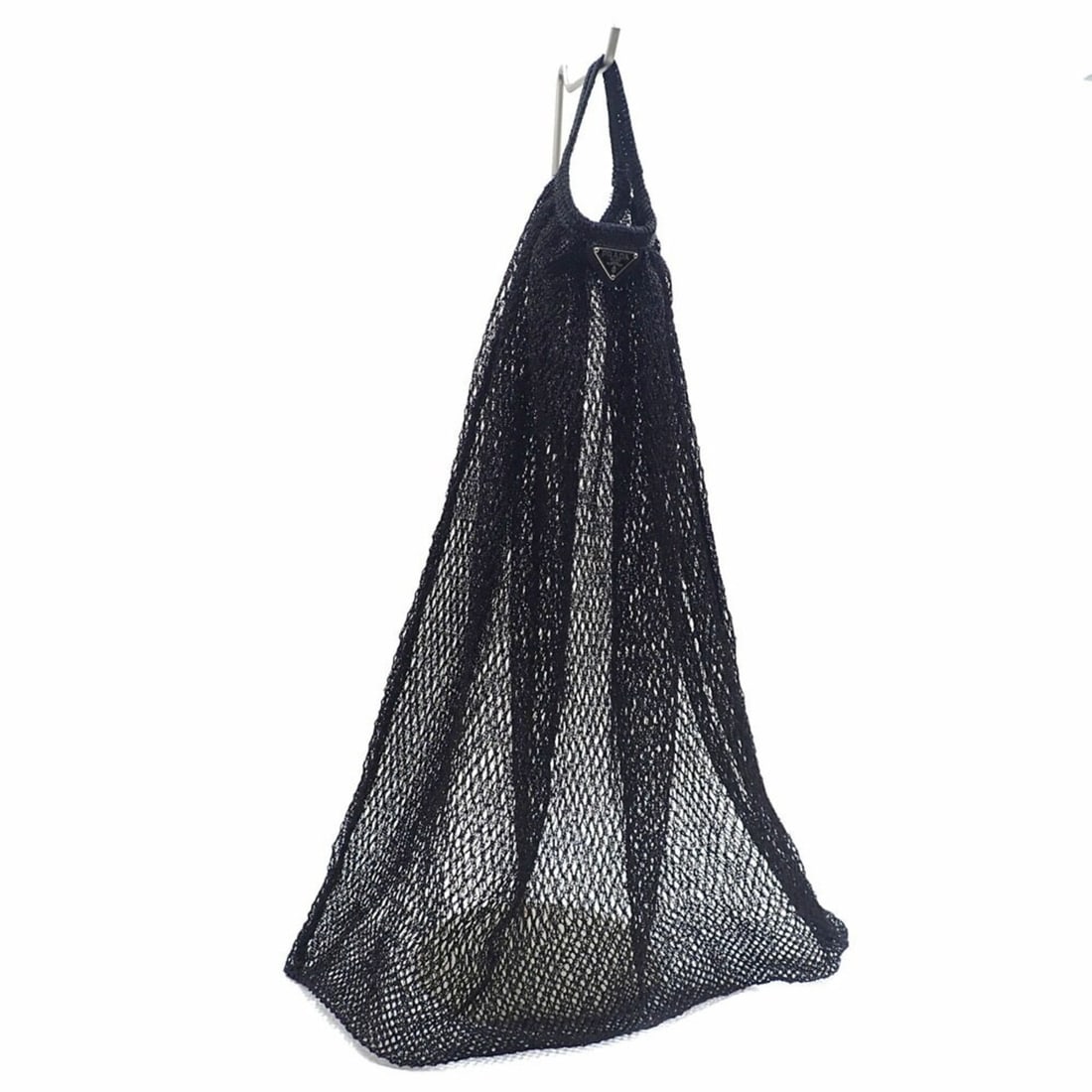 Prada handbag for women, black mesh tote bag (1 of 7)