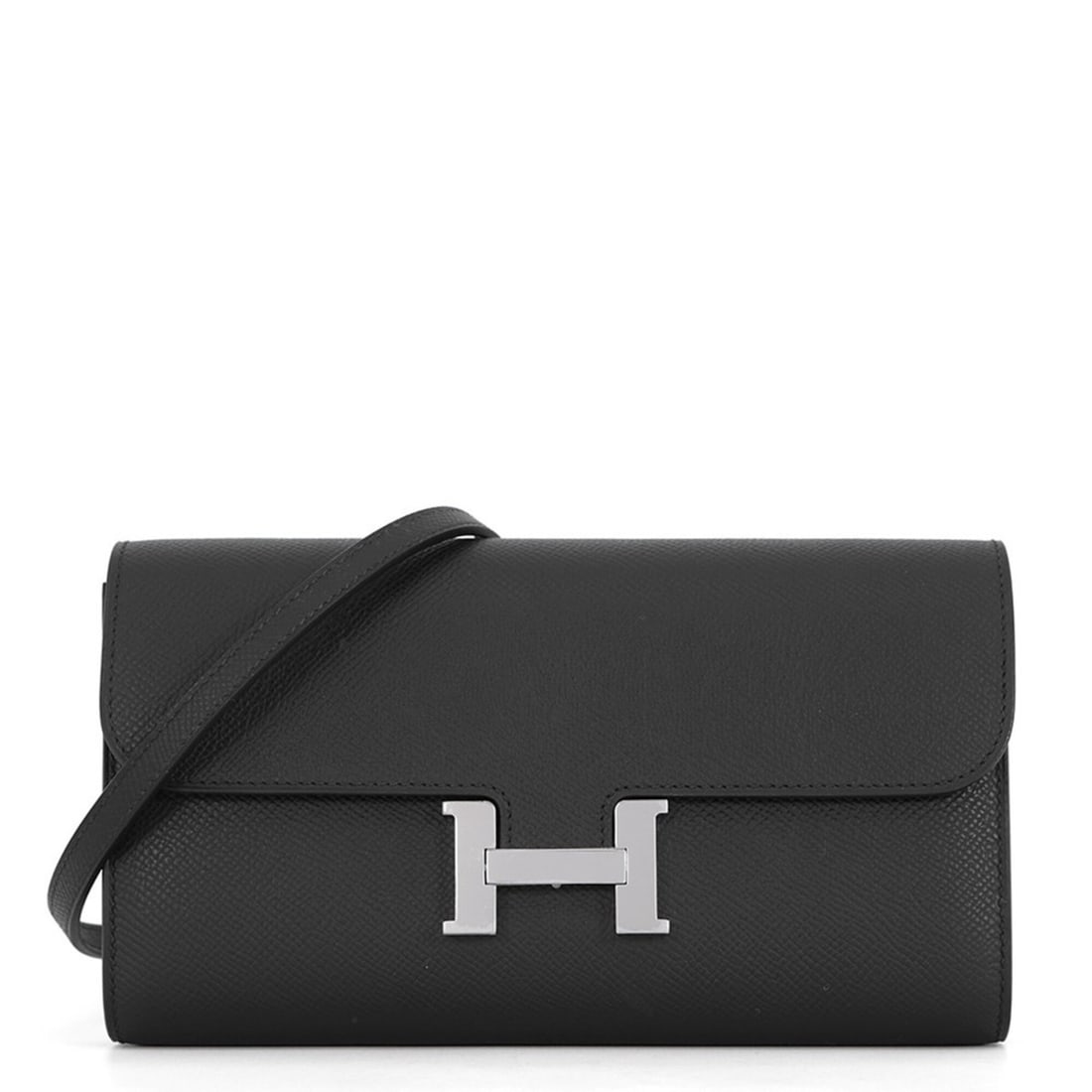 Hermes Constance To Go Long Wallet, Black Epsom Leather, G Stamp, Shoulder HERMES WALLET: --- Catalog ---Category: SizeSize (HxWxD): 11.5cm x 20.5cm / 4.52'' x 8.07''Category: DesignType: Chain/Shoulder walletColor: BlackGender: WomenMaterial: Epsom leather Category: GeneralLine: Constance
