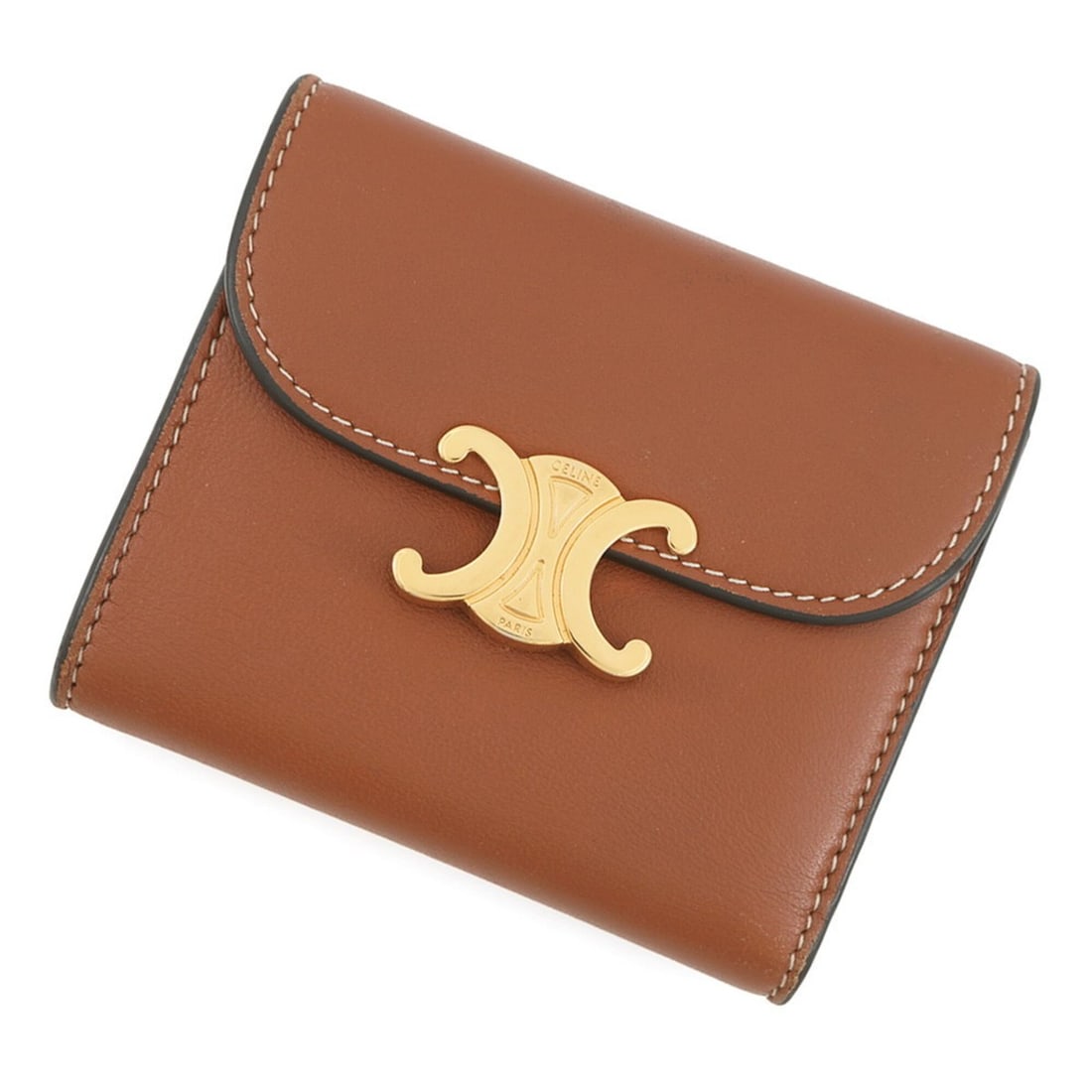 Celine Triomphe Small Flap Wallet Leather 10D783 CELINE WALLET: --- Catalog ---Category: SizeSize (HxWxD): 8.5cm x 10.5cm / 3.34'' x 4.13''Category: DesignType: Wallet (tri-fold)Color: BrownGender: WomenMaterial: Leather Category: GeneralBrand: CelineCountry of Or