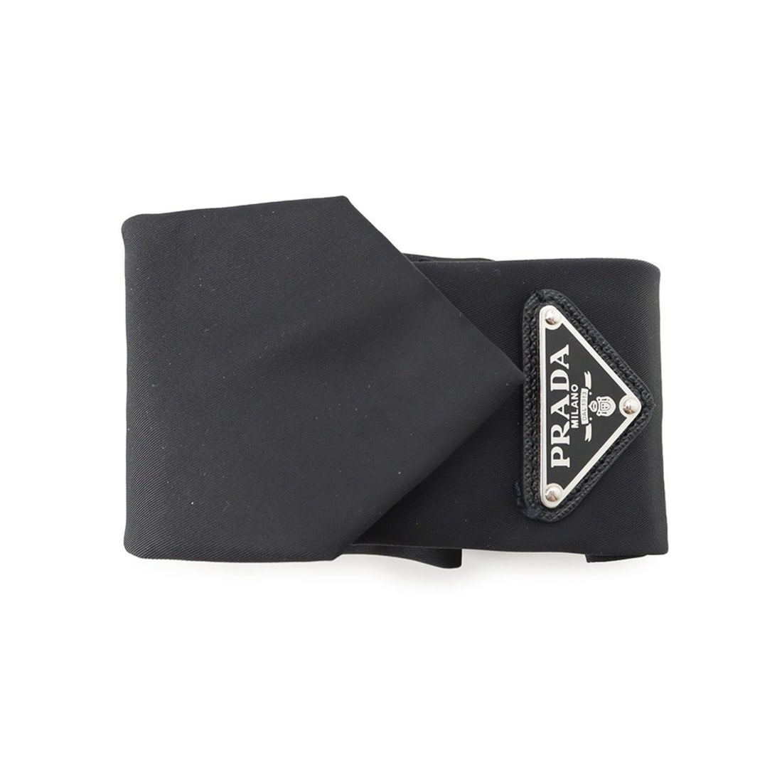 Prada Triangle Tie, Recycled Polyamide, PRADA Men's, Black, Men's: --- Catalog ---Category: SizeWidth: 7cm / 2.75''Total Length: 153cm / 60.23''Category: DesignType: CravatColor: BlackGender: MenMaterial: Polyamide Category: GeneralBrand: PradaCountry of Origin: Ital
