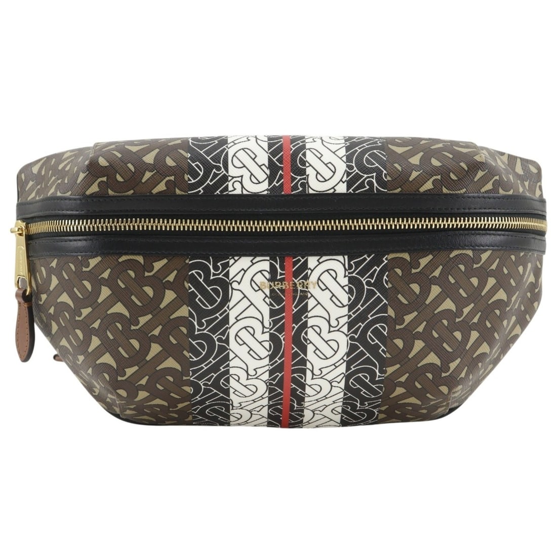 Burberry TB Monogram Stripe E Canvas Bum Bag Body 8021483 PVC x Leather Brown Unisex (1 of 20)