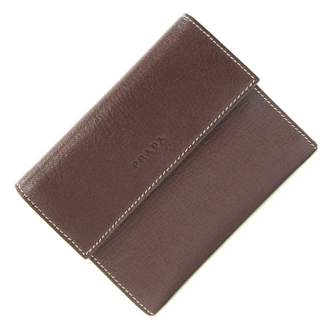 Prada Tri-fold Wallet M170X Dark Brown Leather Compact for Women PRADA (1 of 9)