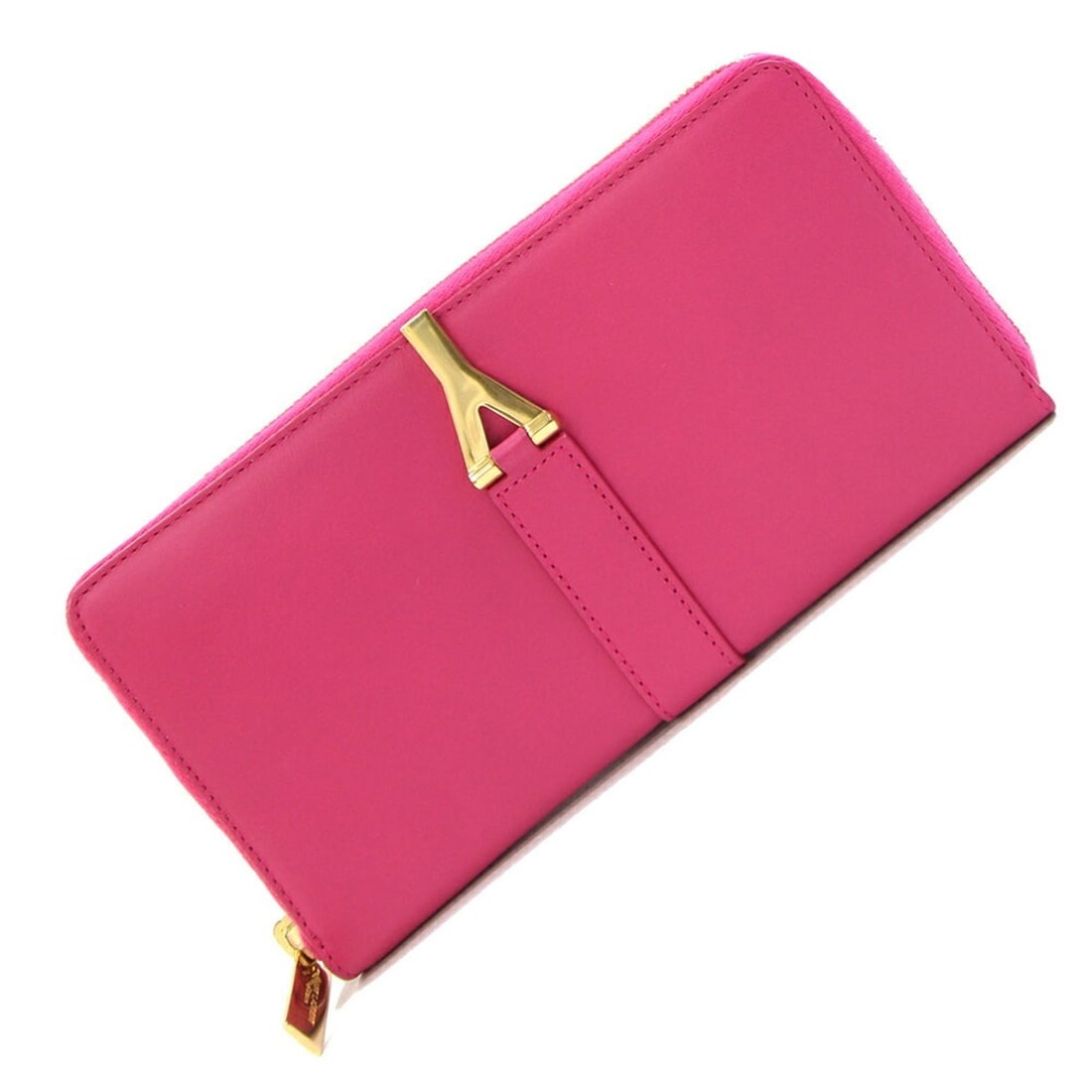 Saint Laurent Round Zip Long Wallet Y Line 314991 Pink Leather LIGNE Women's SAINT LAURENT: --- Catalog ---Category: SizeSize (HxWxD): 10cm x 19cm x 2cm / 3.93'' x 7.48'' x 0.78''Category: DesignType: Long wallet (bi-fold)Color: PinkGender: WomenMaterial: Leather Category: GeneralBrand: Sain
