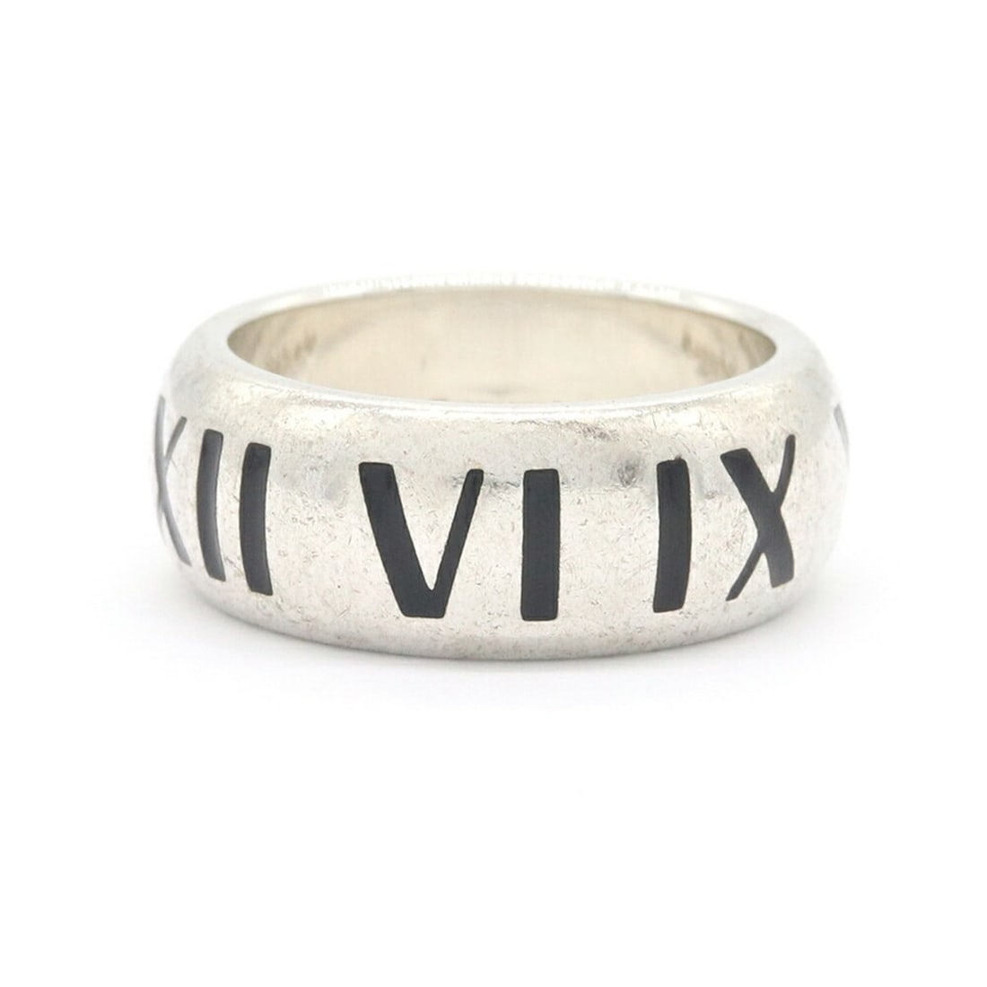 Tiffany & Co. Atlas Ring, Sterling Silver 925, Size 1, Women's Ring.: --- Catalog ---Category: SizeWidth: 7.7mm / 0.3''Weight: 9.3g / 0.32oz.JP Size: 11.5US Size: 6Category: DesignType: Band ringGender: WomenMaterial: Sterling silver 925Category: GeneralLine: AtlasBrand