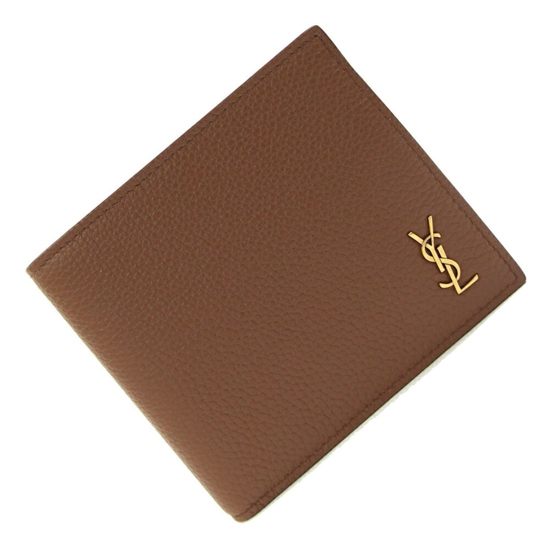 Saint Laurent Tiny Cassandra Bi-fold Wallet 610193 Brown Leather Compact YSL Men's SAINT LAURENT (1 of 6)