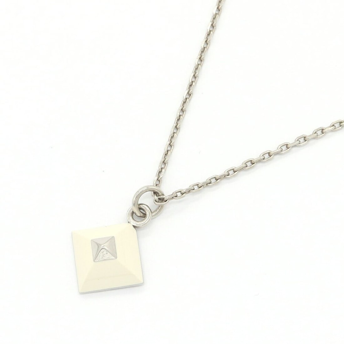 Hermes Medor Cupid Necklace, Ivory Silver Metal Pendant Choker, Women's (1 of 7)