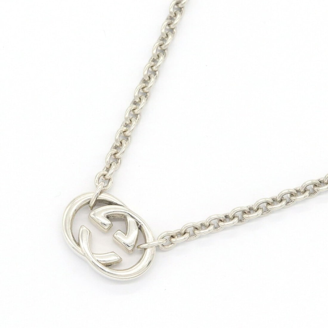Gucci Interlocking G Necklace 190489 SV Sterling Silver 925 Pendant Chain Choker GG Men's Women's (1 of 9)