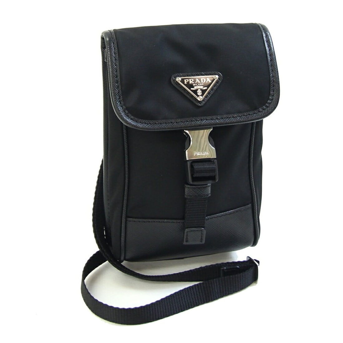 Prada Shoulder Bag 2ZH109 Black Nylon Leather Pouch Crossbody Phone for Men and Women PRADA (1 of 9)