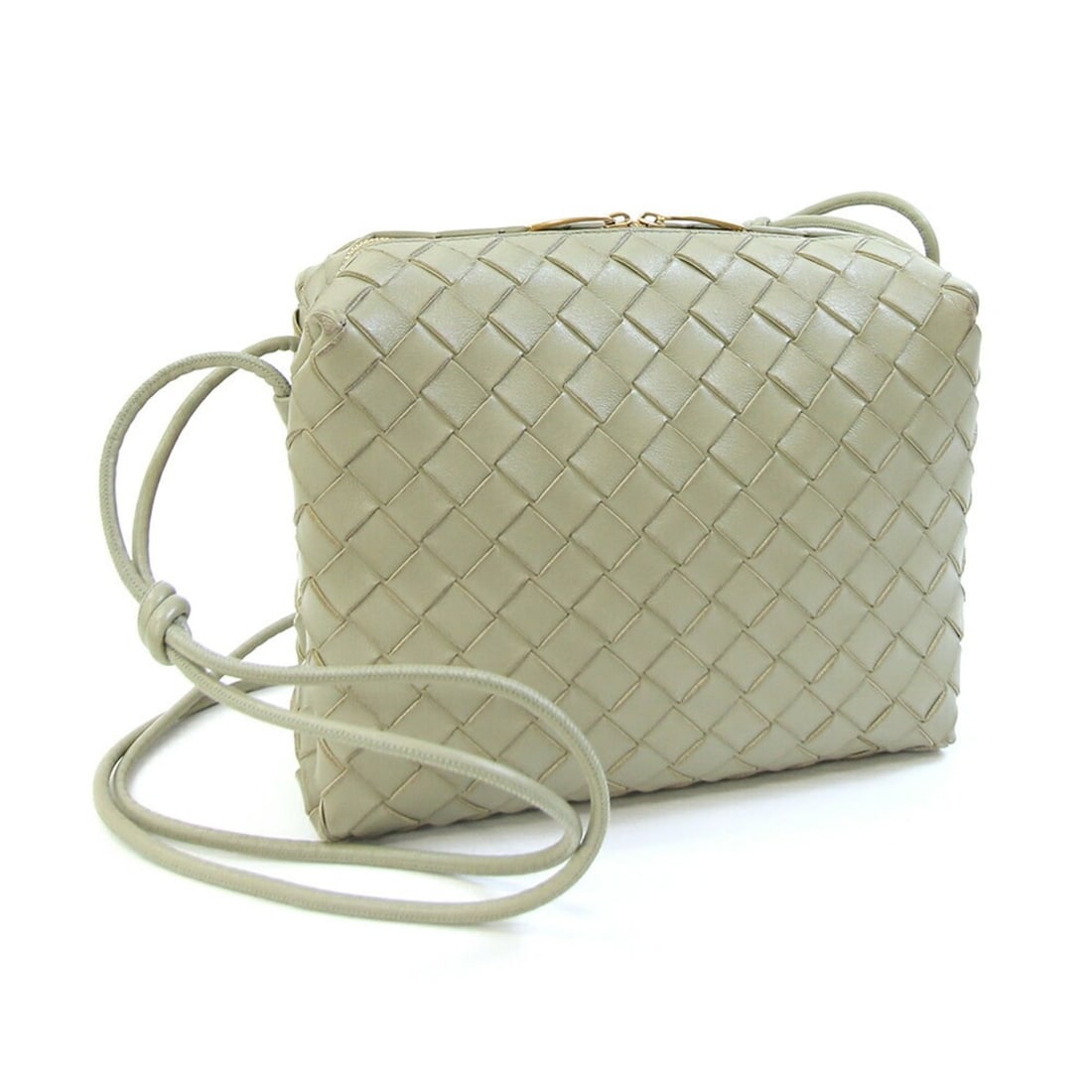 Bottega Veneta Shoulder Bag Intrecciato Small Loop Camera 723548 Travertine Leather Crossbody Pouch (1 of 10)