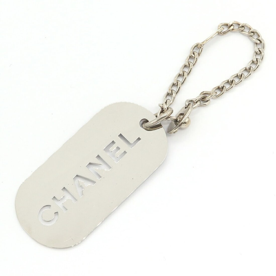 Chanel Accessory Bag Charm A25216 Silver Metal 04V 2004 Model Keychain Keyring Plate Women's CHANEL (1 of 5)