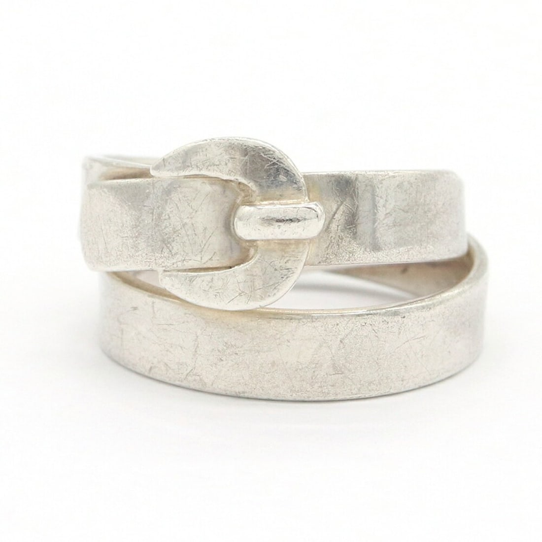 Hermes Double True Ring, Sterling Silver 925, Size 52, Vintage, Women's Ring (1 of 7)