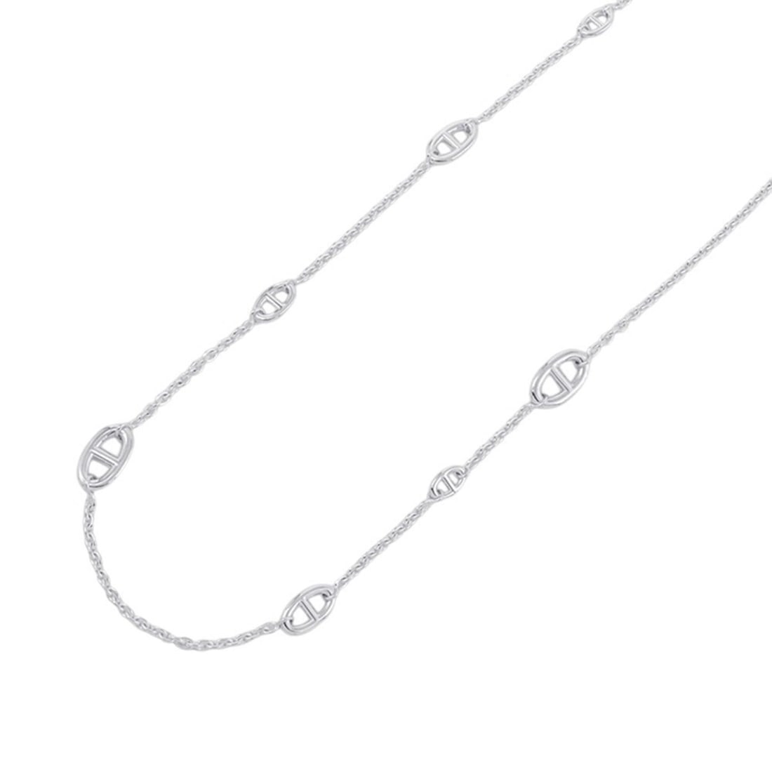 Hermes Chaine d'Ancre Farandole Necklace, SV925 Silver, Size 80. (HERMES necklace) (1 of 8)
