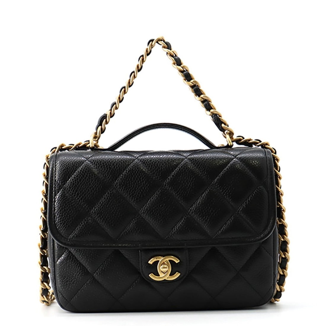 Chanel Matelassé Backpack with Coco Mark, Caviar Skin, AS5347, CHANEL Backpack, Handbag, Black, (1 of 14)