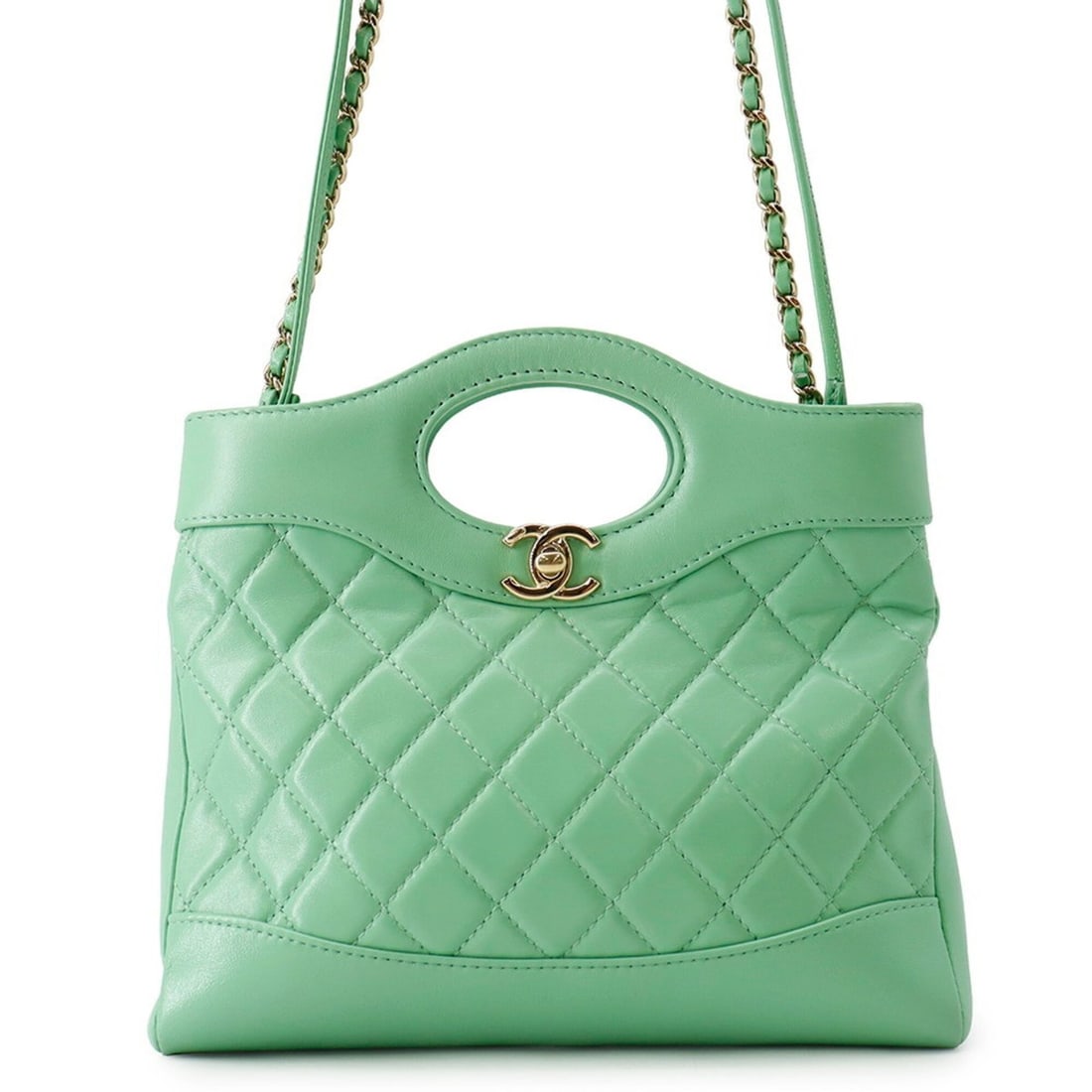 Chanel Chain Shoulder Bag Matelassé Small Shiny Calfskin AS4133 CHANEL Handbag Women's (1 of 15)