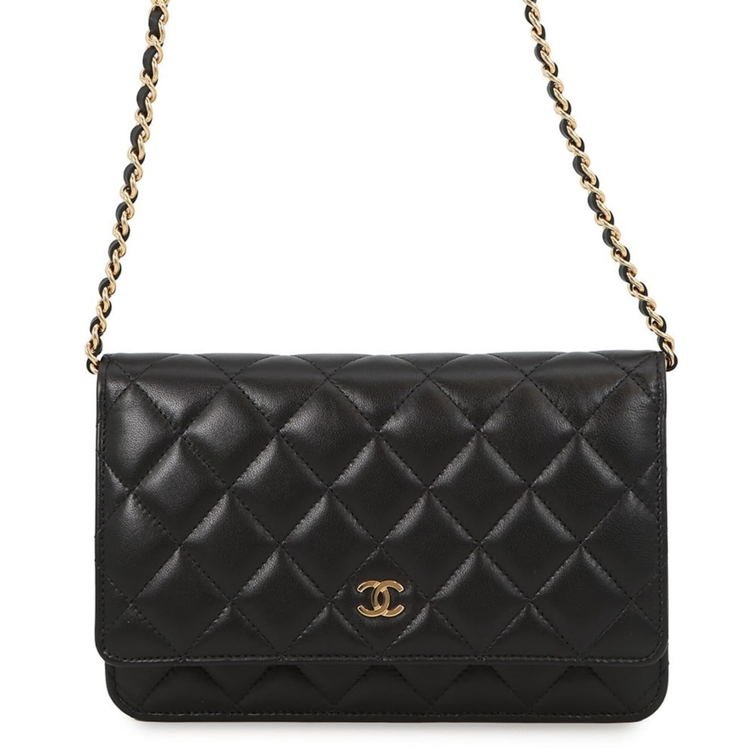 Chanel Chain Wallet Classic Matelassé Coco Mark Lambskin AP0250 CHANEL Black Women's WALLET (1 of 13)