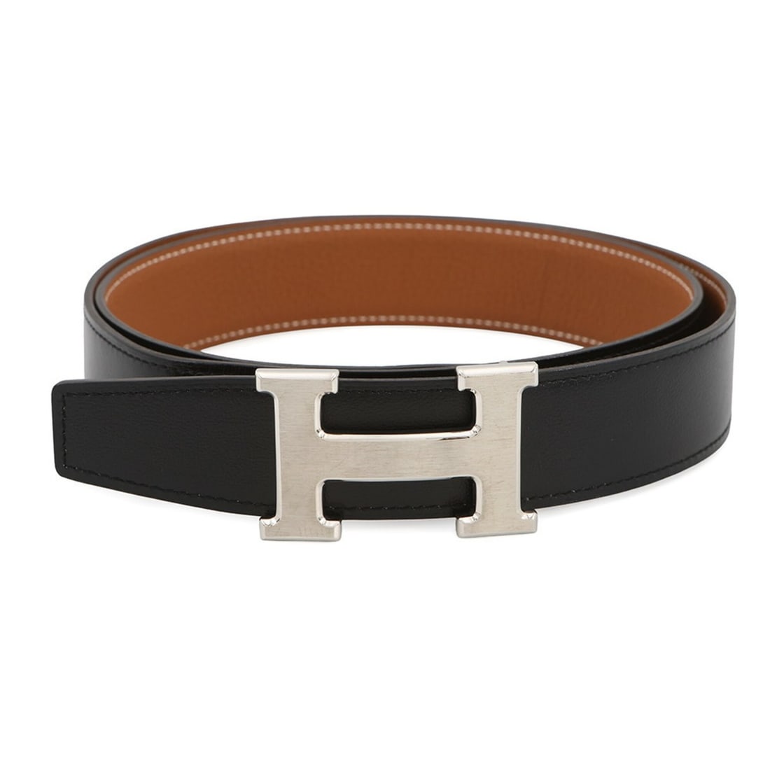 Hermes Constance H-belt Reversible Size 90 Black Gold Box Calf Togo W Stamp HERMES Men's Belt (1 of 16)