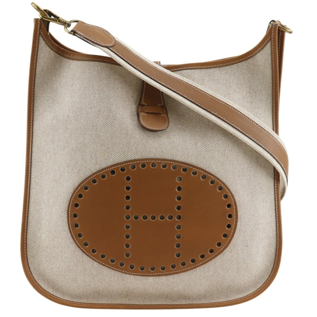 Hermes Evelyne 1 GM Shoulder Bag, Toile H Beige, Size L (A5), Unisex (1 of 17)