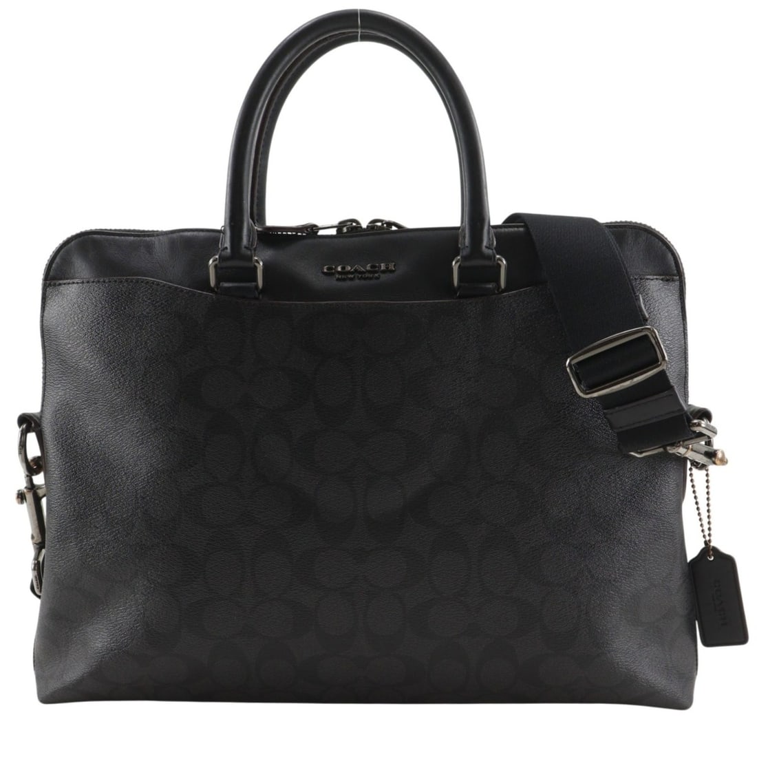 Coach Beckett Portfolio Brief Business Bag Signature 2-Way Shoulder F73970 PVC x Leather Black 2-way (1 of 20)