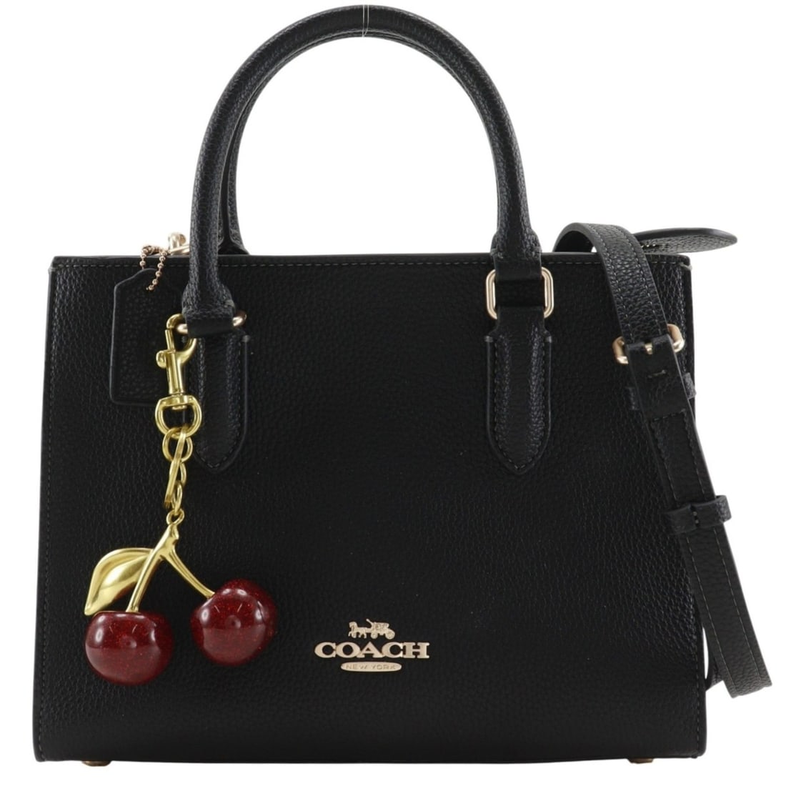 Coach Maggie Small Tote Handbag 2-Way Shoulder Bag Cherry Blossom CY668 Leather Black A5 Women's: --- Catalog ---Category: SizeSize (HxWxD): 18cm x 24.5cm x 11.5cm / 7.08'' x 9.64'' x 4.52''Category: DesignType: Handbag, Tote bagColor: BlackGender: WomenMaterial: Leather Category: GeneralMPN: CY66